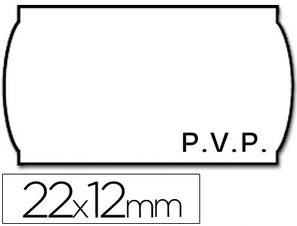 ETIQUETAS METO ONDULADAS 22X12 MM PVP BLANCA ADH.2 ROLLO 1500 ETIQUETAS