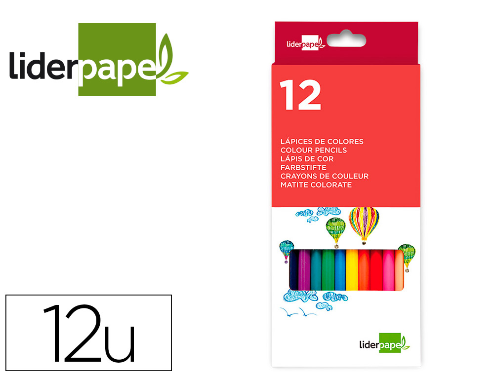 LAPICES DE COLORES LIDERPAPEL CAJA DE 12 UNIDADES COLORES SURTIDOS