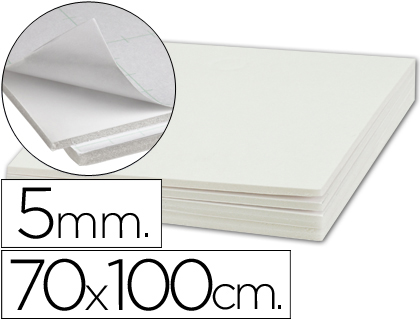 CARTON PLUMA LIDERPAPEL BLANCO ADHESIVO 1 CARA 70X100 CM ESPESOR 5 MM