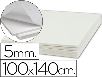 CARTON PLUMA LIDERPAPEL BLANCO ADHESIVO 1 CARA 100X140 CM ESPESOR 5 MM