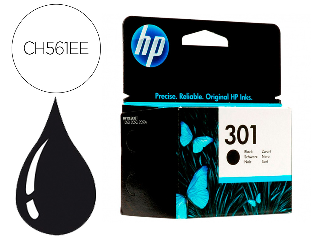 INK-JET HP N.301 NEGRO DESKJET/ 1050/ 2540/ 3050 ENVY 4500 5530 OFFICEJET 2620 4630