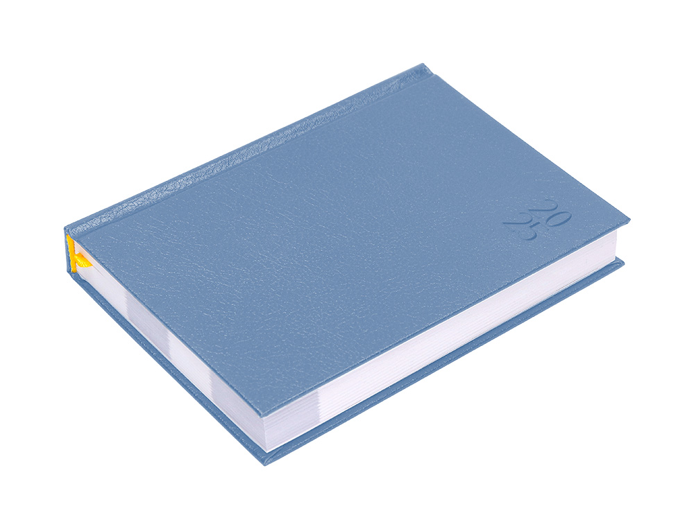 AGENDA ENCUADERNADA LIDERPAPEL CORFU A5 2025 DIA PAGINA COLOR AZUL CLARO PAPEL 60 GR